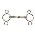 Gag bit, jounted mouthpiece, 3 rings, stainless steel